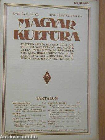 Magyar Kultúra 1930. szeptember 20.