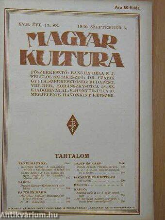 Magyar Kultúra 1930. szeptember 5.