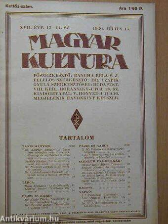 Magyar Kultúra 1930. július 15.