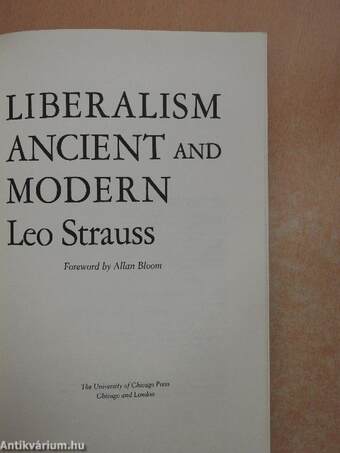 Liberalism Ancient and Modern