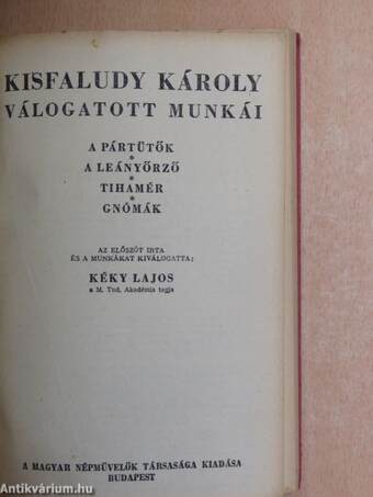 Kisfaludy Károly válogatott munkái I-III.