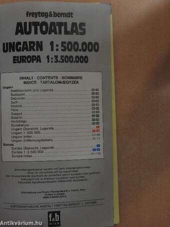 Autoatlas Ungarn 1:500.000/Europa 1:3.500.000