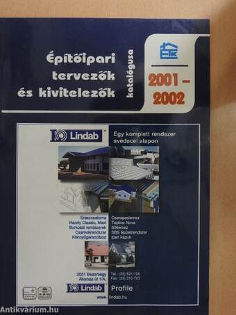 Építőipari tervezők és kivitelezők katalógusa 2001-2002