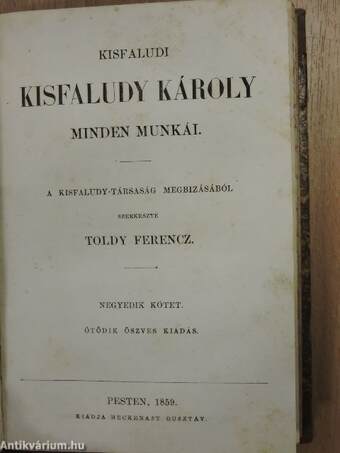 Kisfaludi Kisfaludy Károly minden munkái III-IV.