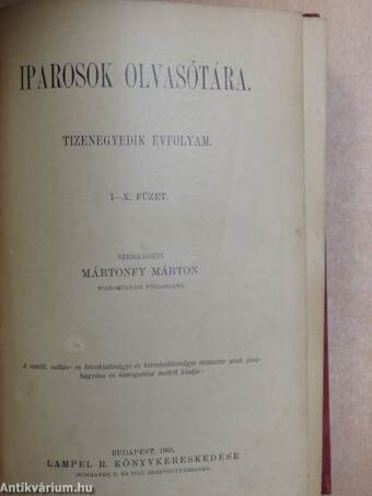 Iparosok olvasótára 1905/1-10.