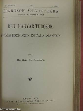 Iparosok olvasótára 1901/1-10.