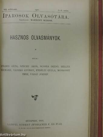 Iparosok olvasótára 1901/1-10.