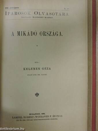 Iparosok olvasótára 1901/1-10.