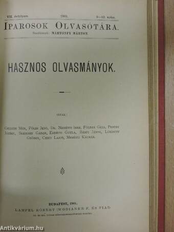 Iparosok olvasótára 1901/1-10.