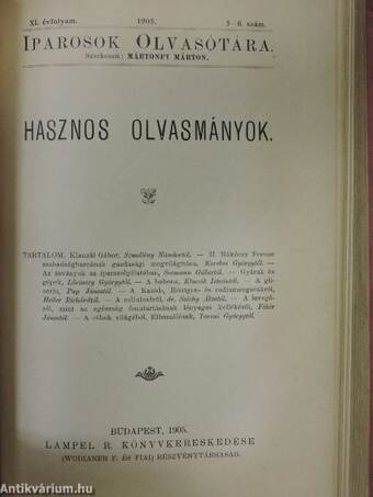 Iparosok olvasótára 1905/1-10.