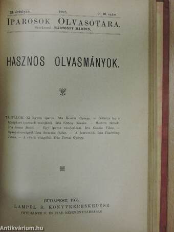 Iparosok olvasótára 1905/1-10.