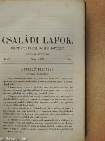 Családi lapok 1855. Julius 15.-December 31.