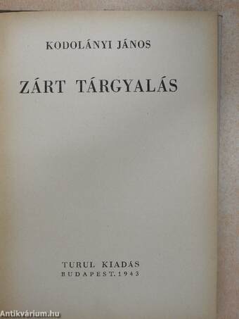 Zárt tárgyalás