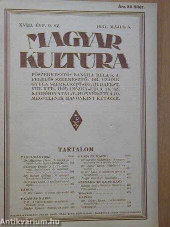 Magyar Kultúra 1931. május 5.