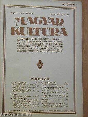 Magyar Kultúra 1931. május 20.