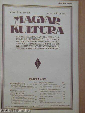 Magyar Kultúra 1930. május 20.