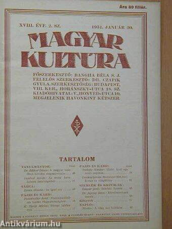 Magyar Kultúra 1931. január 20.