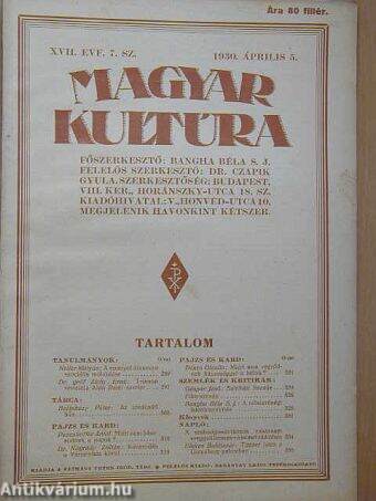 Magyar Kultúra 1930. április 5.