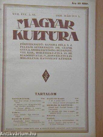 Magyar Kultúra 1930. március 5.