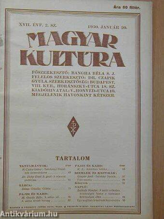 Magyar Kultúra 1930. január 20.