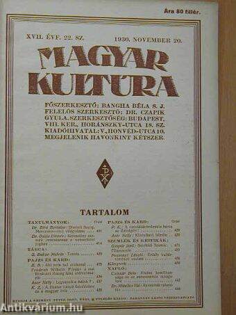 Magyar Kultúra 1930. november 20.