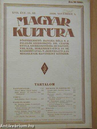 Magyar Kultúra 1930. november 5.