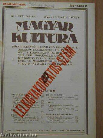 Magyar Kultúra 1925. julius-augusztus