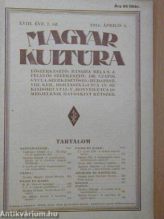 Magyar Kultúra 1931. április 5.