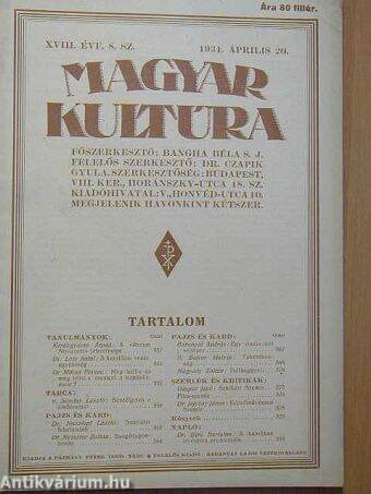 Magyar Kultúra 1931. április 20.
