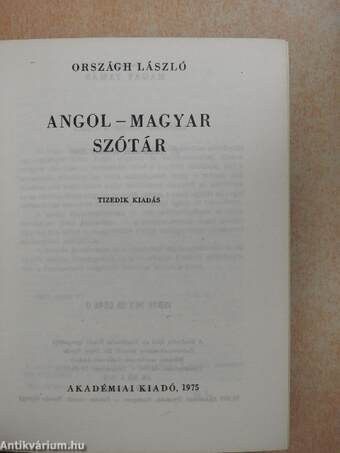 Angol-magyar szótár