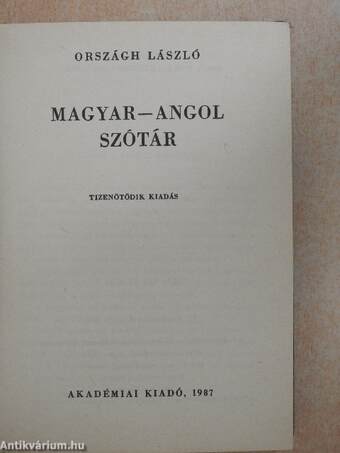 Magyar-angol szótár