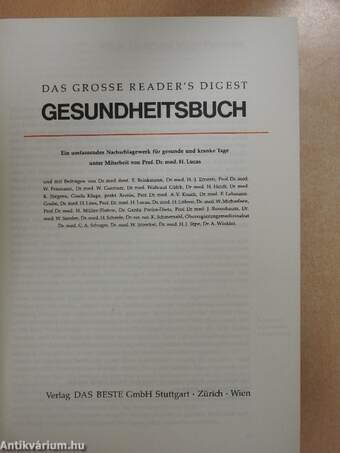 Das grosse Reader's Digest Gesundheitsbuch