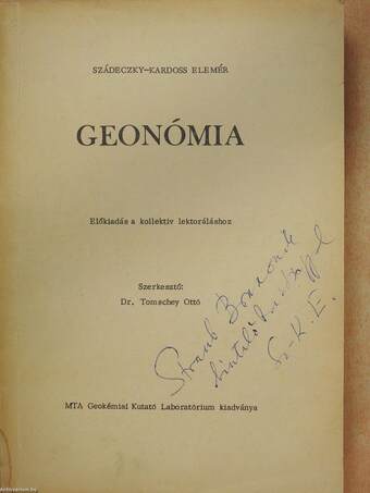 Geonómia (dedikált példány)