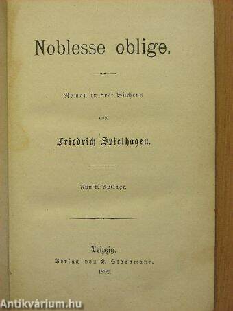 Noblesse oblige (gótbetűs)