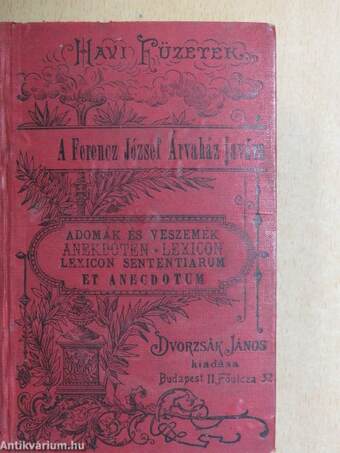 Adomák és Veszemék/Anekdoten-Lexicon/Lexicon Sententiarum et Anecdotum