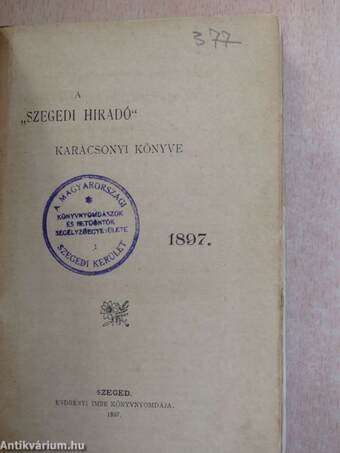 A "Szegedi Hiradó" karácsonyi könyve 1897