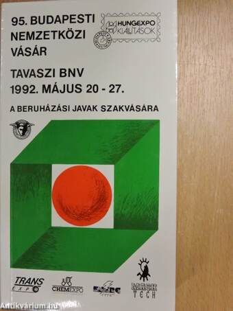 95. Budapesti Nemzetközi Vásár/Tavaszi BNV 1992. május 20-27.