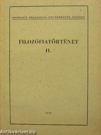 Filozófiatörténet II.