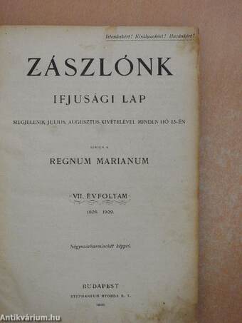 Zászlónk 1908. szeptember-1909. június