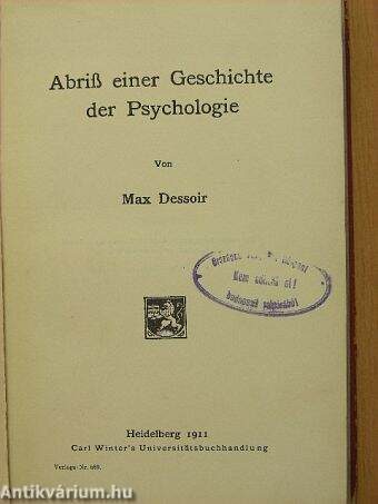 Abriß einer Geschichte der Psychologie