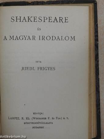 Magyarok Rómában/Péterfy Jenő/Gyulai Pál/Három jellemzés/A magyar irodalom főirányai/Shakespeare és a magyar irodalom/Arany lelki élete