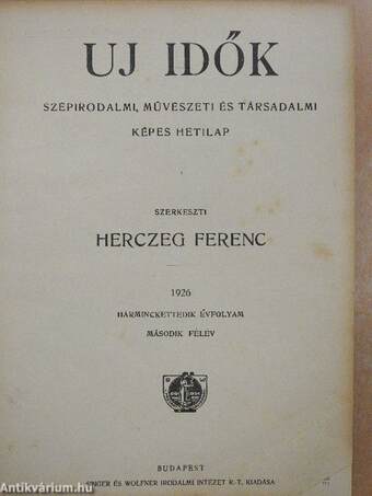 Uj Idők 1926. július-december (fél évfolyam)