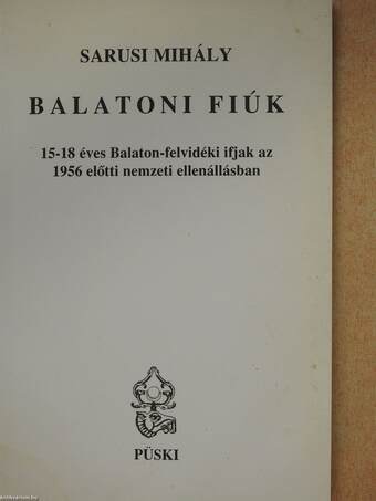 Balatoni fiúk (dedikált példány)