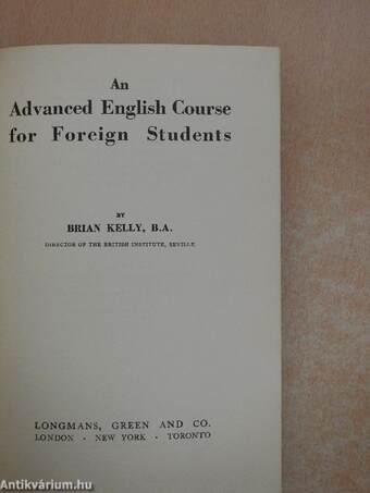 An Advanced English Course for Foreign Students