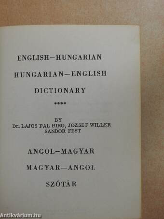 English-Hungarian/Hungarian-English Dictionary