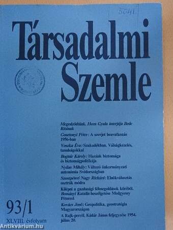 Társadalmi Szemle 1993. január-december