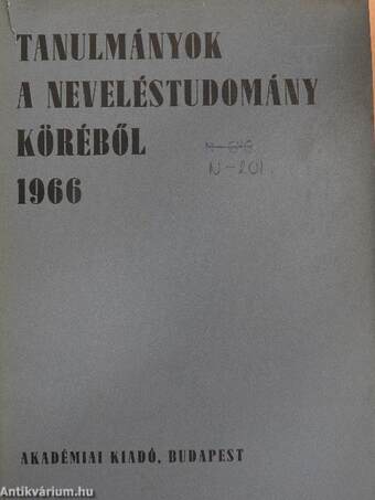 Tanulmányok a neveléstudomány köréből 1966.