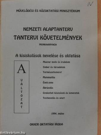 Nemzeti alaptanterv tantervi követelmények munkaanyaga