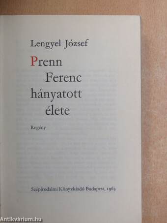 Prenn Ferenc hányatott élete