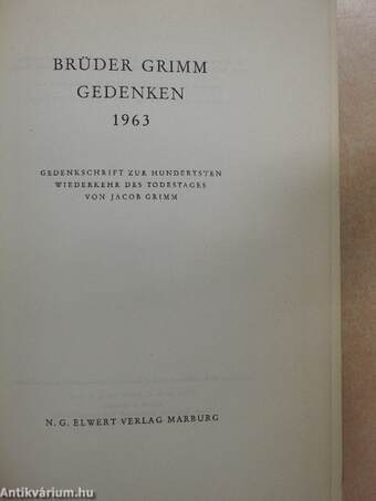 Brüder Grimm Gedenken 1963